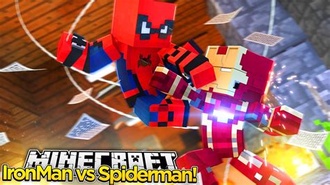 Minecraft Adventure SPIDER MAN HOMECOMING IRONMAN VS SPIDER MAN