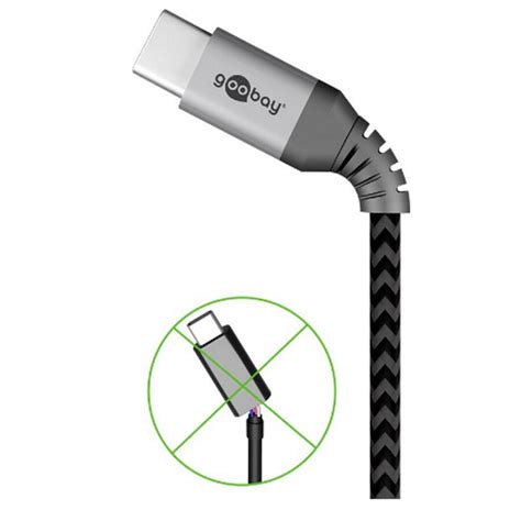 Goobay Daten Ladekabel Usb Typ C Black M Mit Textilummantelung