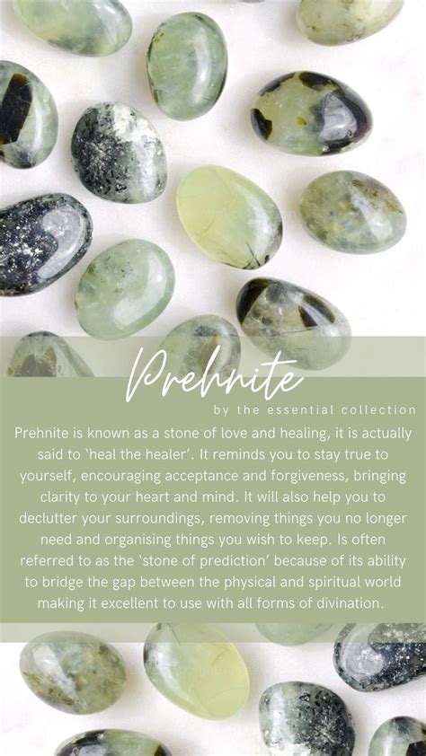 Prehnite Tumbled Crystals Gemstone Healing Crystal Healing Chart