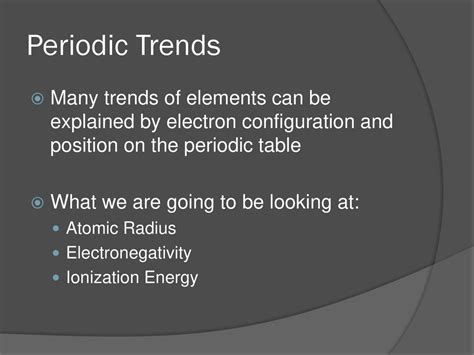 Trends In The Periodic Table Ppt Download