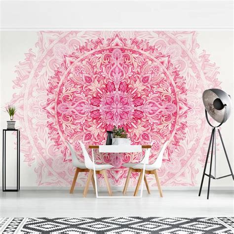 Mandala Aquarell Ornament Pink Mustertapete Bilderwelten