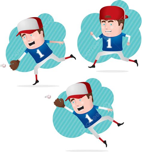 Baseball Player In Action Clip Art Catching Baseballs Vector, Clip Art ...