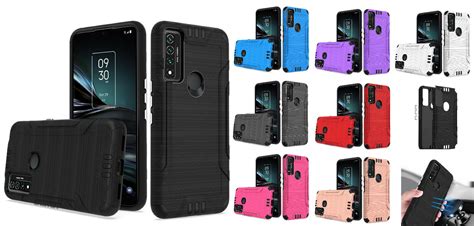 For Alcatel Tcl X G T Dl Slim Brushed Hybrid Case Phone Cover Ebay