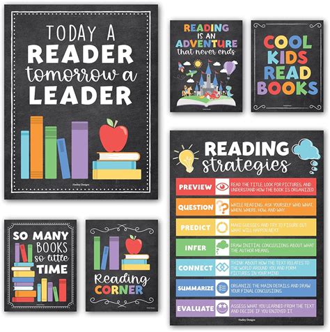 Buy 6 Colorful Reading Posters For Classroom Library Decorations For