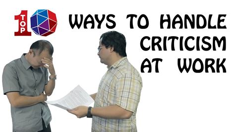 Top 10 Ways To Handle Criticism At Work Youtube