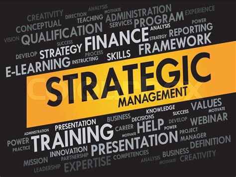 Strategic Management Word Cloud Stock Vector Colourbox