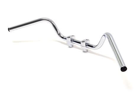 1 Steel Low Buckhorn Motorcycle Handlebars Chrome