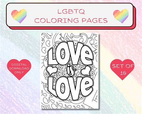 Lgbtq Coloring Pages Pride Coloring Pages Pronoun Coloring Pages Printable Coloring Pages