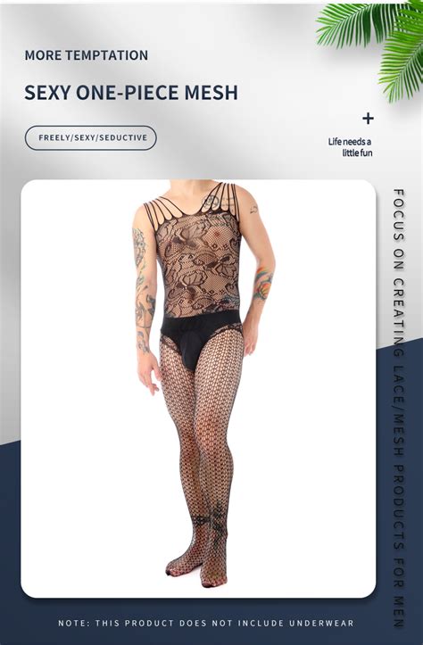 Men S Fishnet Stockings One Piece Crotchless Underwear Transparent Lingerie Bodysuit Corset