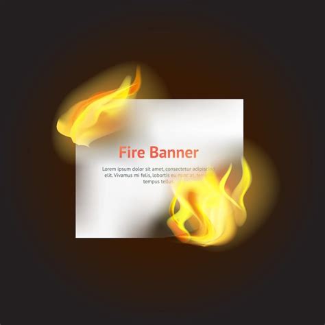 Premium Vector Realistic Detailed 3d Fire Banner With Hot Flame