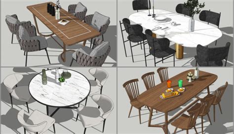 4835 Dining Table And Chair Sketchup Model Free Download Sketchup Models For Free Download