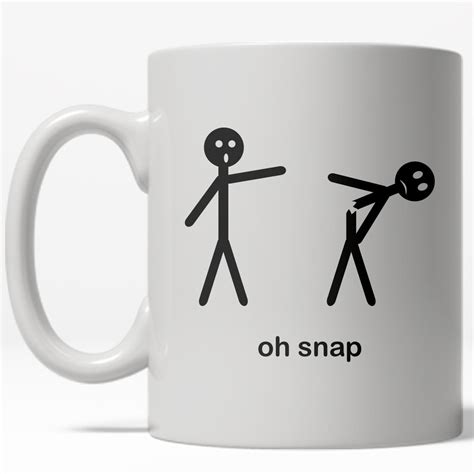 Oh Snap Mug Funny Broken Stick Figure Coffee Cup 11oz