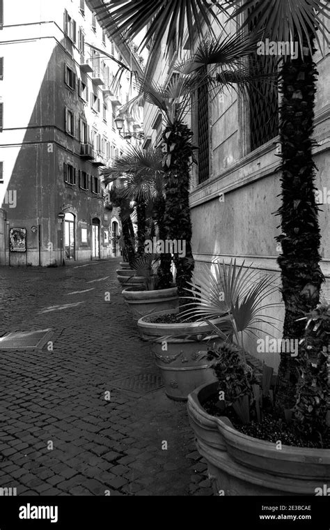 old buildings in an alley of the Rome historic centre Stock Photo - Alamy