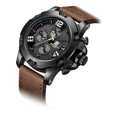 Jual Jam Tangan Pria T H G Original Chronograph Leather Strap