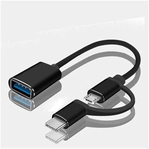 2 In 1 Type C Micro USB To USB 3 0 Interface OTG Adapter Cable