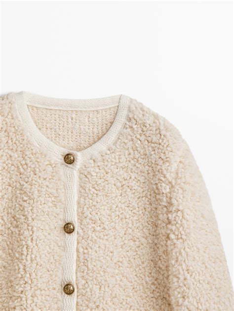 Massimo Dutti Boucl Knit Cardigan With Buttons Big Apple Buddy