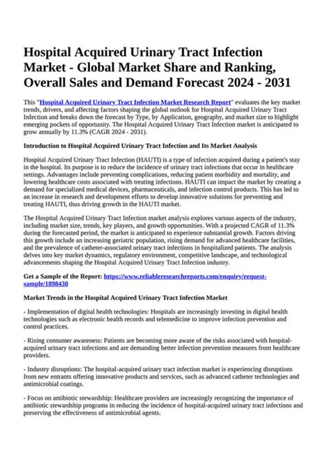 Reportprime Hospital Acquired Urinary Tract Infection Market Global