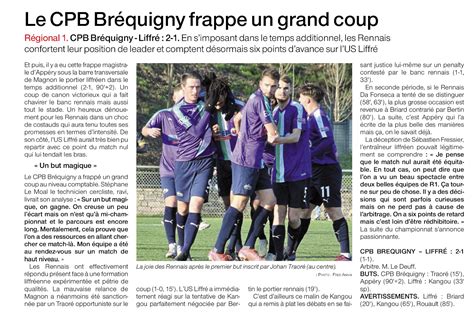 Cercle Paul Bert Foot BréquignyOuest France le 23 janvier Cercle Paul