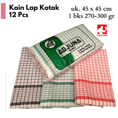 Jual Pcs Kain Lap Kotak Lusin Ukuran X Cm Bahan Katun Serbet