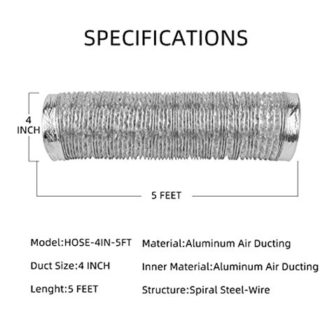 Snapklik Hydrowe Dryer Vent Hose Flexible Pvc Aluminum Foil