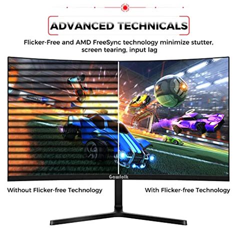 Gawfolk Curved Monitor Hz Full Hd P Gaming Display With Amd