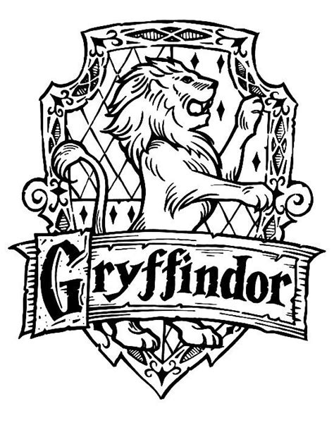 Harry Potter Hogwarts Gryffindor Crest DIY | Coloriage harry potter ...