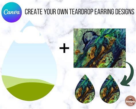 Canva Teardrop Earring Sublimation Template Earring Teardrop Etsy