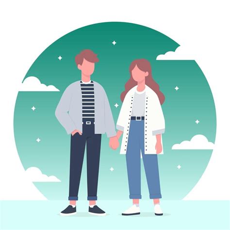 Premium Vector Illustrasi Of A Couple Holding Hand