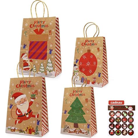 Pcs Sacs Cadeaux De No L En Kraft Mod Les Sacs En Papier De No L