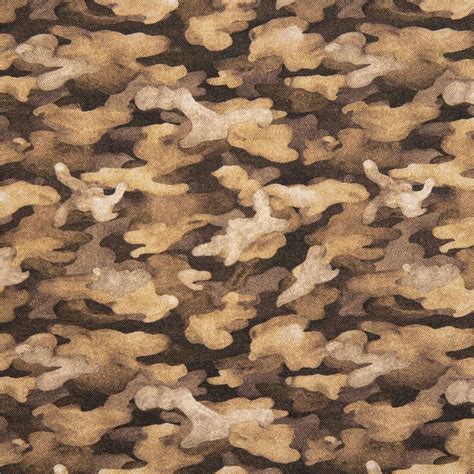 Tissu En Coton Marron Avec Un Motif Camouflage Th Me Du Camping Fabric