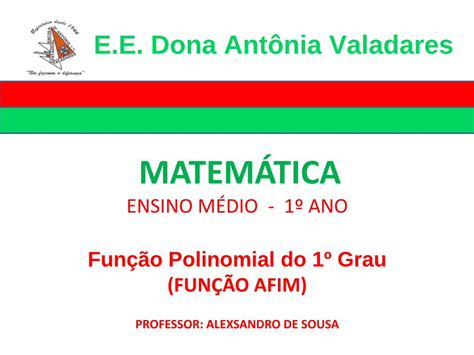 Pdf Apresentação Do Powerpoint · MatemÁtica Ensino MÉdio 1º Ano