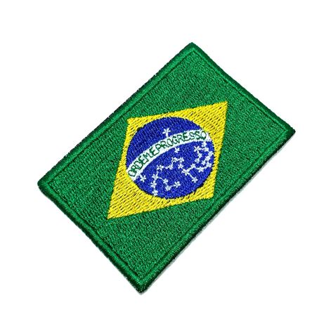 Bp T Bandeira Brasil Patch Bordada Termo Adesivo Br