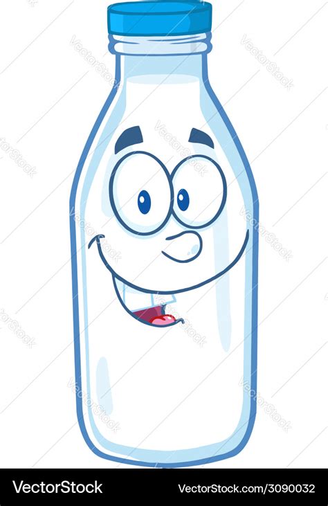 Milk Bottle Cartoon Royalty Free Vector Image Vectorstock