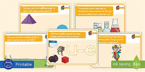 Grade Phonics U E Modelling Dough Playmats Teacher Made