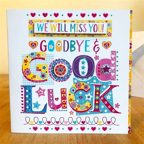 Goodbye Good Luck Miss You Leaver Card Special Card Ideas For Etsy