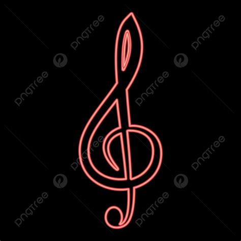 Treble Clef Vector Design Images Neon Treble Clef Red Color Vector