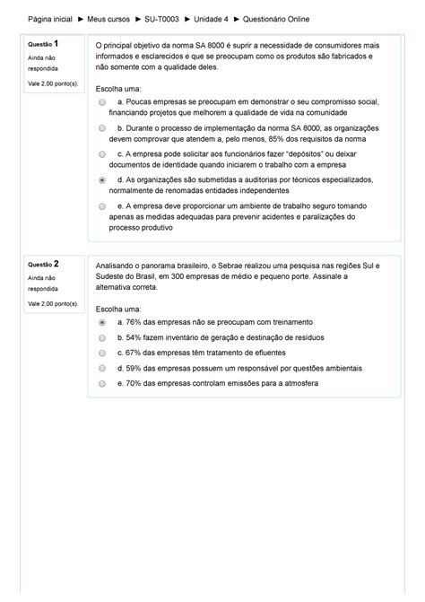 Questionário Online 4 desenvolvimento sustentavel 17 05 2019