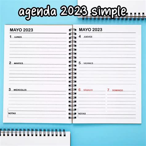 Agenda 2023 Semanal En PDF Para Imprimir A5 Fondo Blanco Gratis