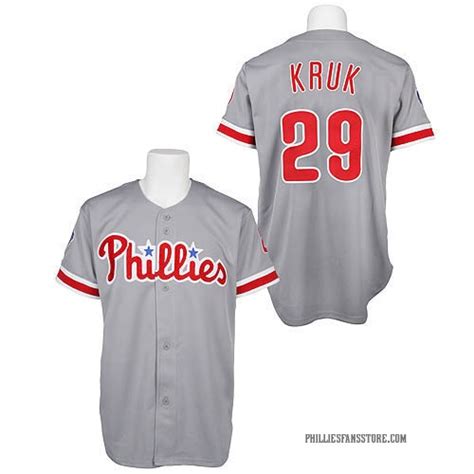 John Kruk Philadelphia Phillies Mens Authentic Throwback Jersey Grey