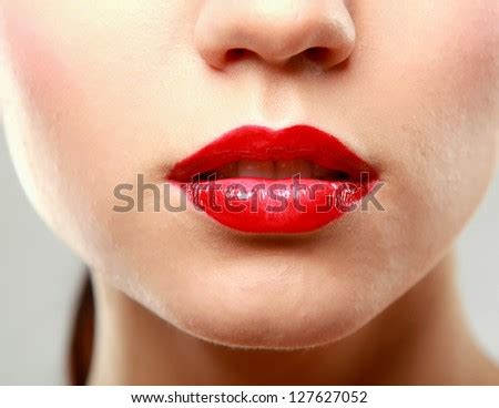 Sexy Woman Red Hot Lips Tongue Stock Photo Shutterstock