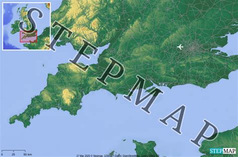 StepMap England Landkarte für Welt