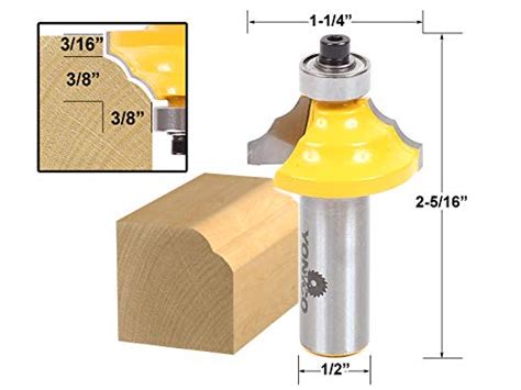 YONICO Double Roundover Router Bits Edge Forming 3 8 Inch 1 2 Inch