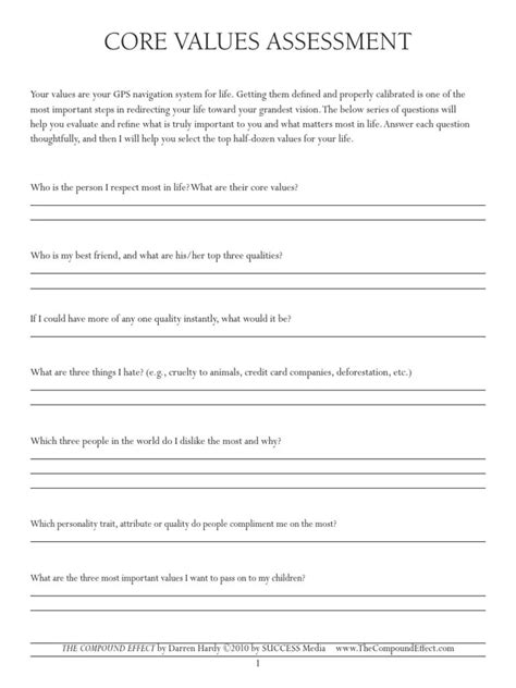 20++ Core Values Worksheet – Worksheets Decoomo