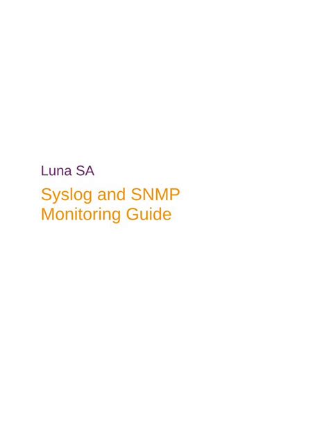 PDF Syslog And SNMP Monitoring Guide DOKUMEN TIPS