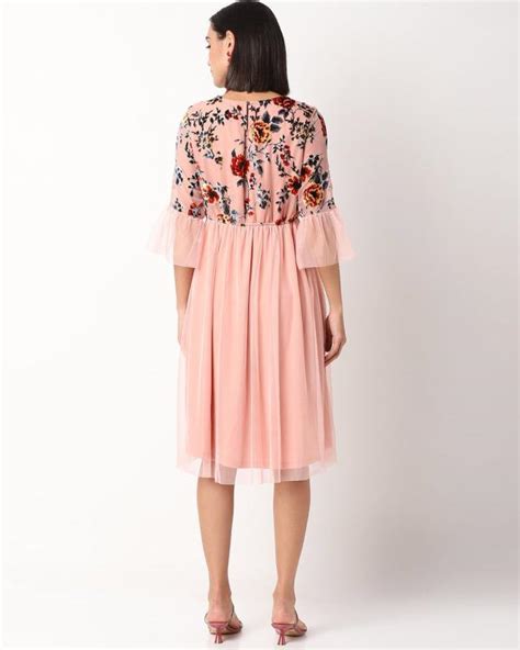 Floral Print Fit And Flare Dress Jiomart