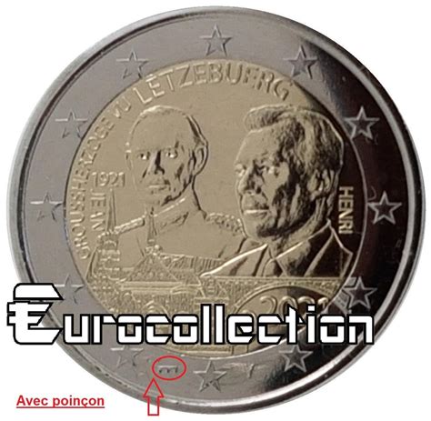 Coincard 2 Euro Luxembourg 2021 Naissance Grand Duc Jean