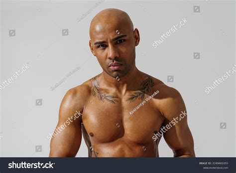 Portrait Attractive Sporty Man Muscled Naked Stock Photo 2249481055