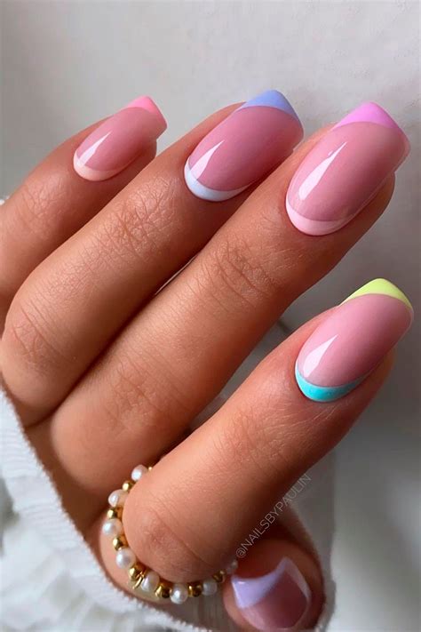 French Tips Pastel Colours