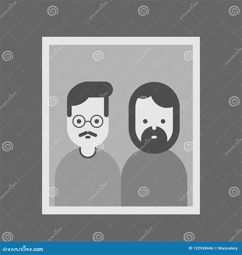 Los Padres Gay De Los Pares Enmarcaron La Foto Vector Famile Ilustración del Vector