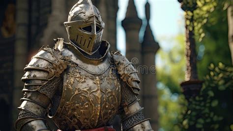 Knight in castle stock image. Image of armour, fantasy - 310358469